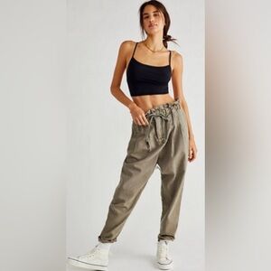 Free People Margate Paper Bag High Waist Pants Size S